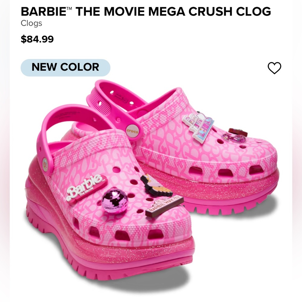 NIB Crocs BARBIE™ THE MOVIE MEGA CRUSH CLOG - Size Women’s 6